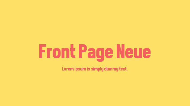 Front Page Neue Font
