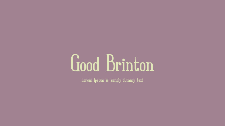 Good Brinton Font