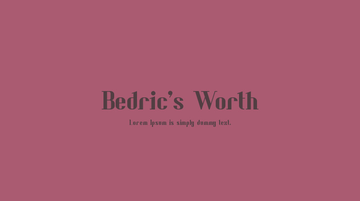 Bedric's Worth Font