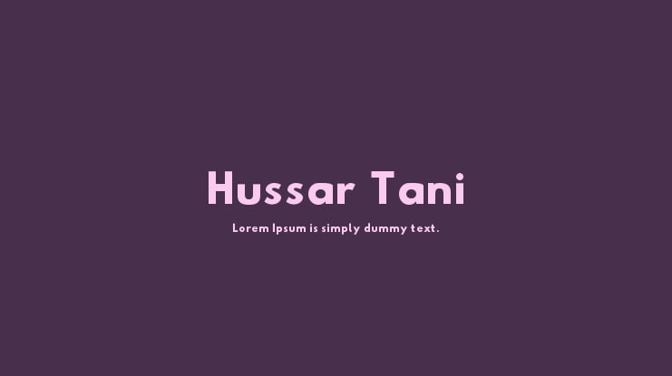 Hussar Tani Font Family
