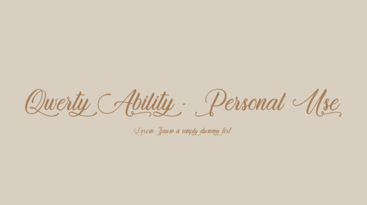 Qwerty Ability - Personal Use Font