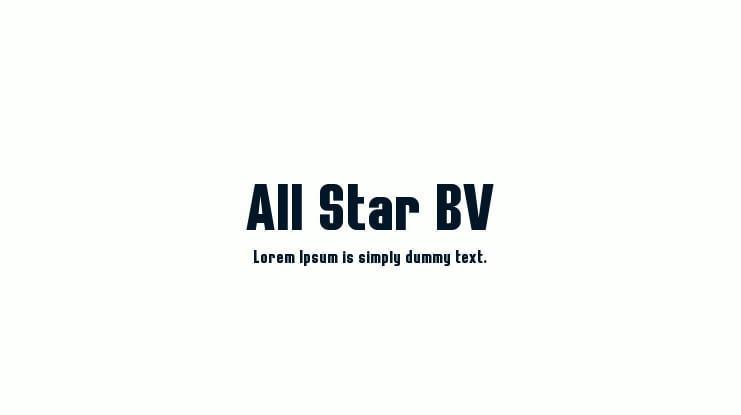 All Star BV Font