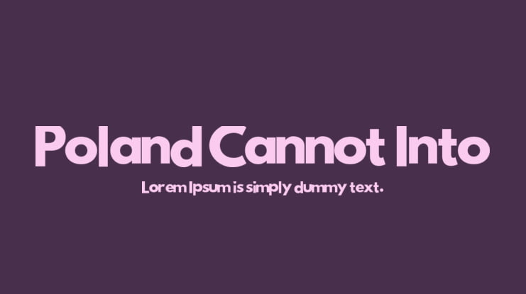 Poland Cannot Into Font Family