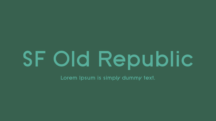 SF Old Republic Font Family