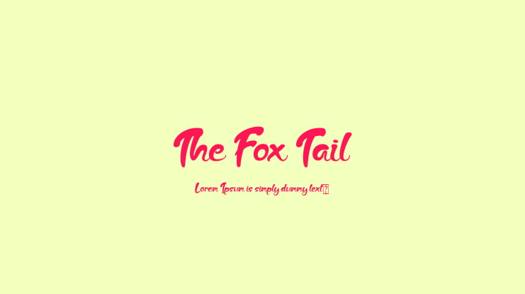 The Fox Tail Font Family