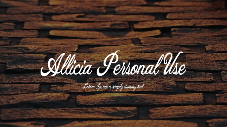 Allicia Personal Use Font