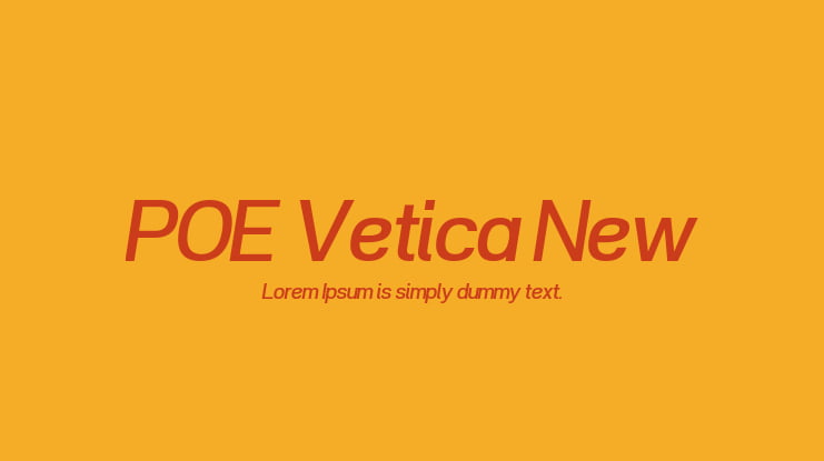 POE Vetica New Font Family