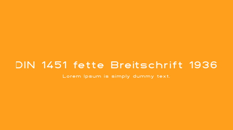 DIN 1451 fette Breitschrift 1936 Font