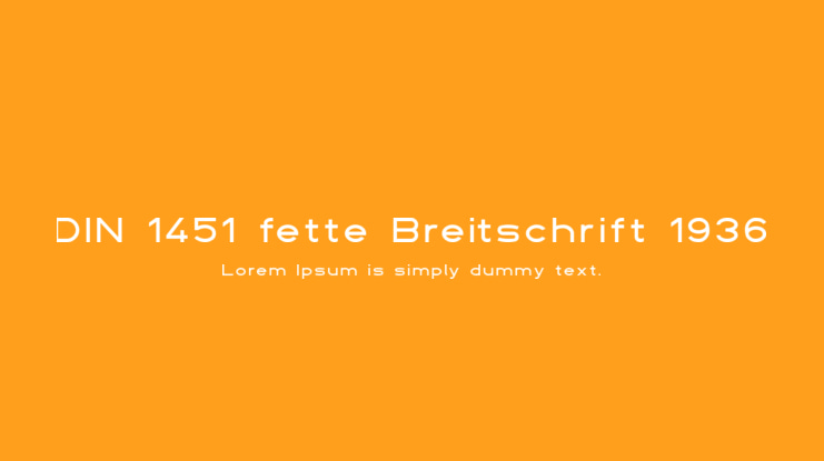 DIN 1451 fette Breitschrift 1936 Font