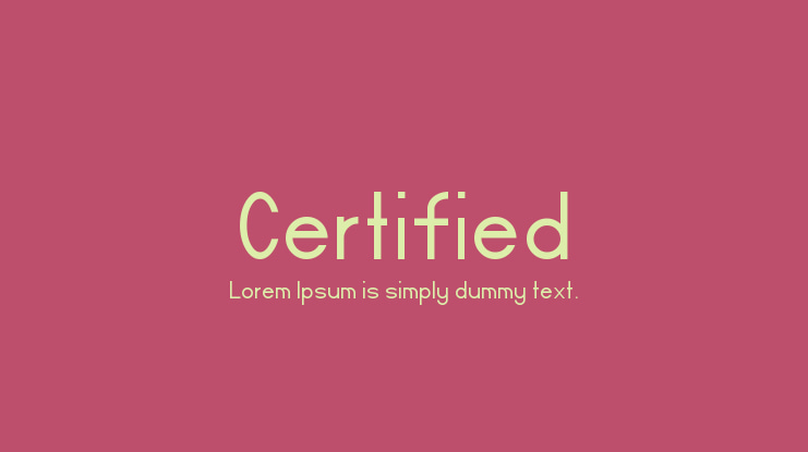 Certified Font Family