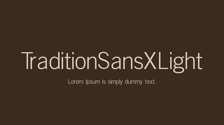TraditionSansXLight Font