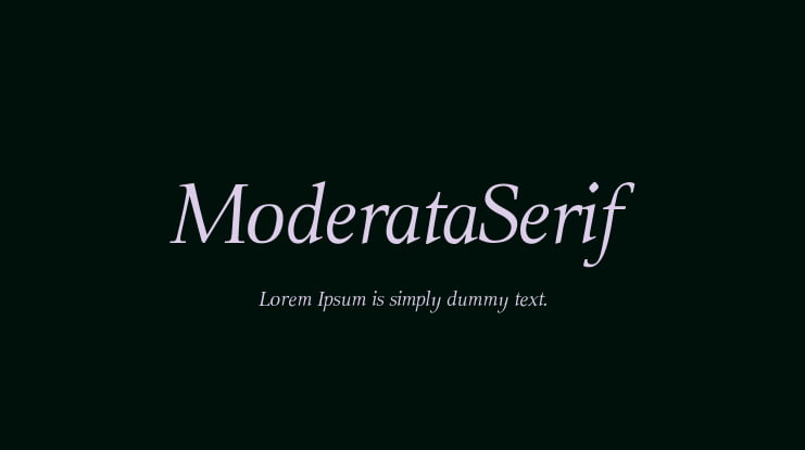 ModerataSerif Font Family