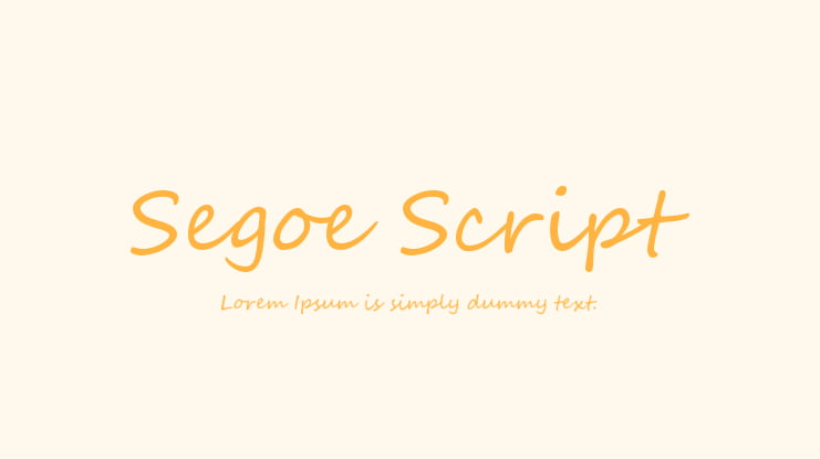 Segoe Script Font
