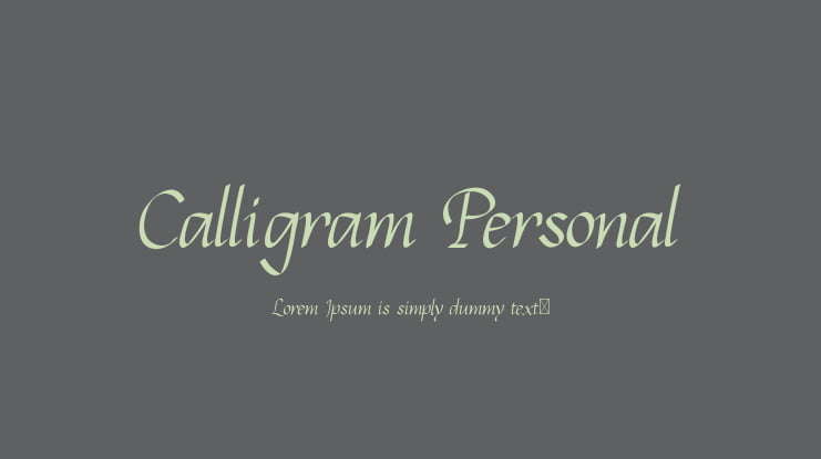 Calligram Personal Font