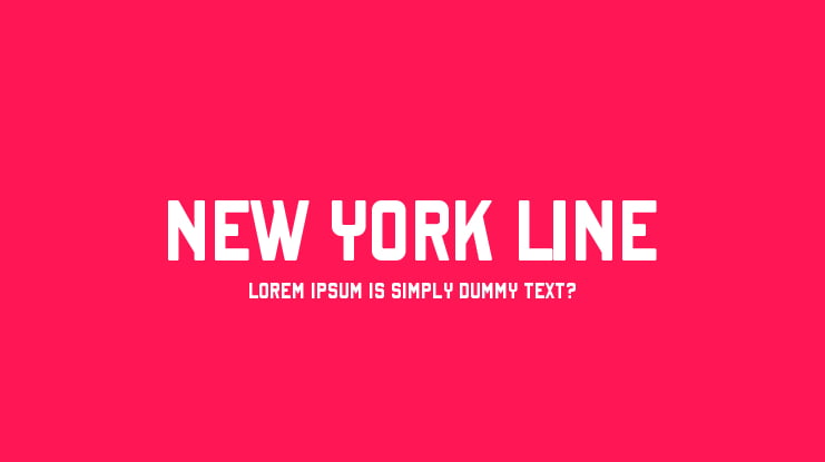 New York Line Font