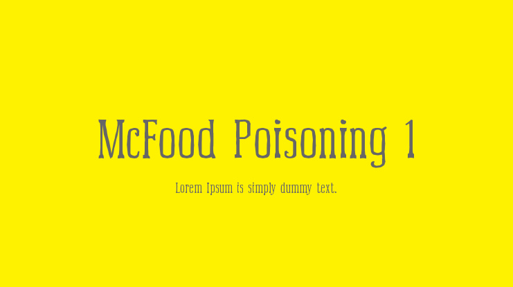 McFood Poisoning 1 Font Family