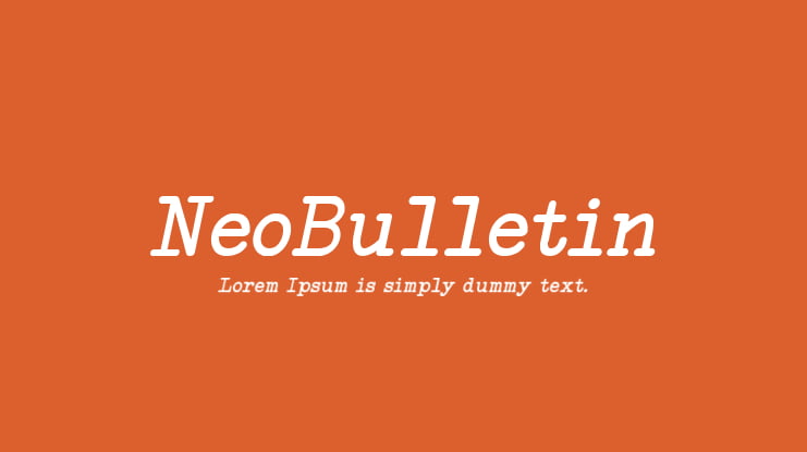 NeoBulletin Font