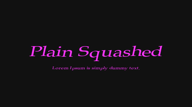 Plain Squashed Font