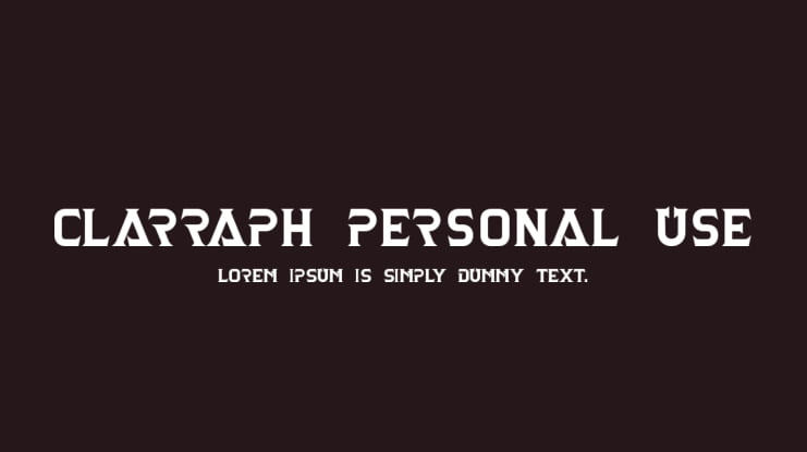 Clarraph Personal Use Font