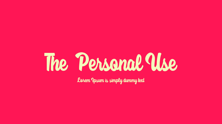 The  Personal Use Font