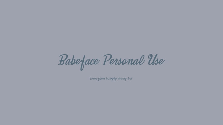 Babeface Personal Use Font
