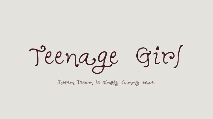 Teenage Girl Font Family
