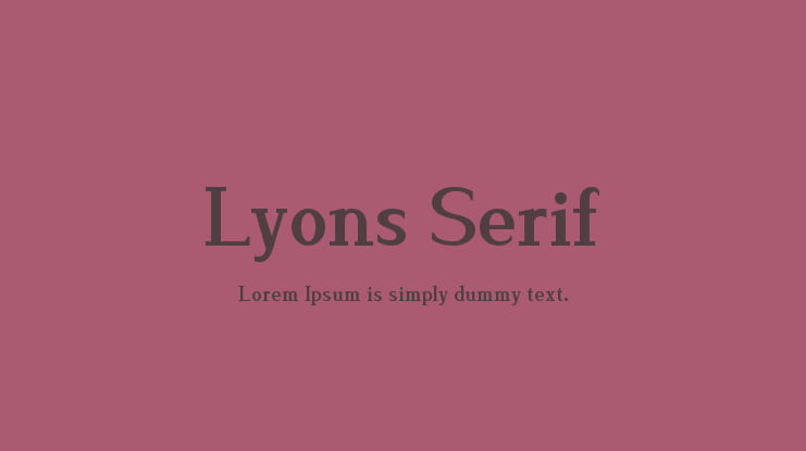Lyons Serif Font Family