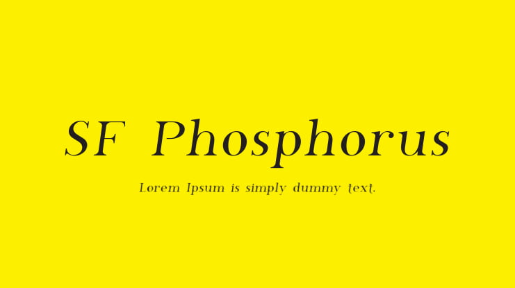 SF Phosphorus Font Family