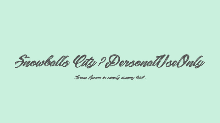 Snowballs City_PersonalUseOnly Font