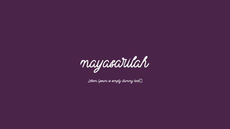 mayasarilah Font