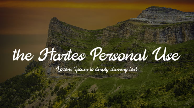 the Hartes Personal Use Font Family