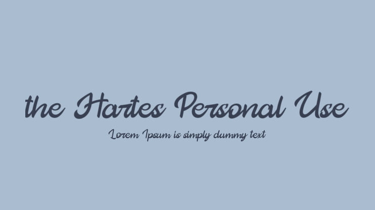 the Hartes Personal Use Font Family