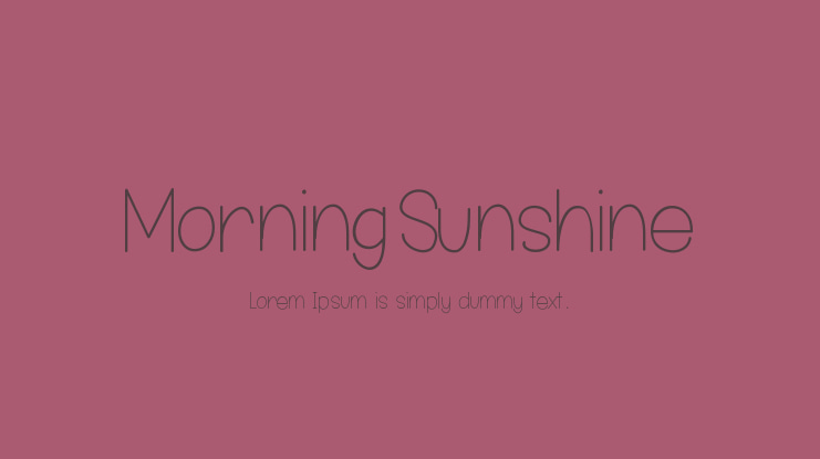MorningSunshine Font