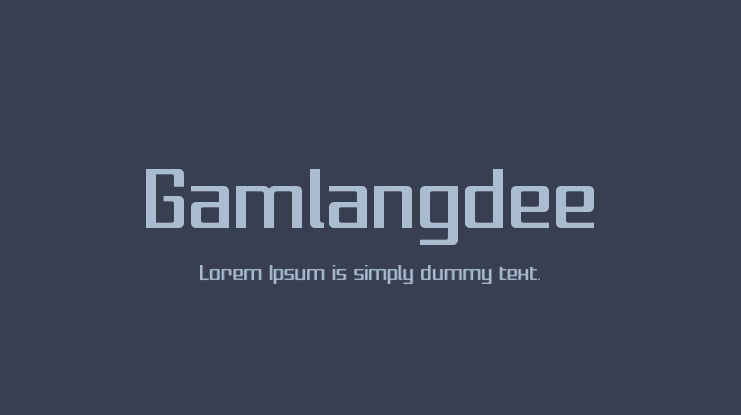 Gamlangdee Font