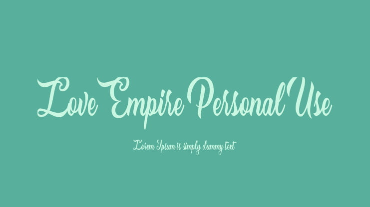 Love Empire Personal Use Font