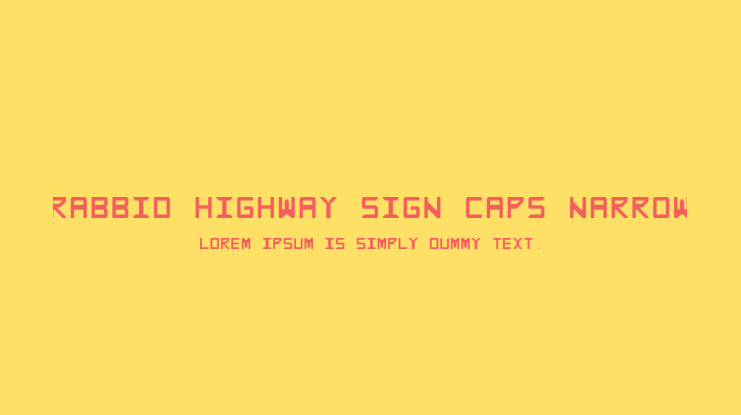 Rabbid Highway Sign Caps Narrow Font Family