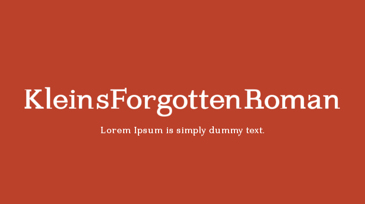 KleinsForgottenRoman Font