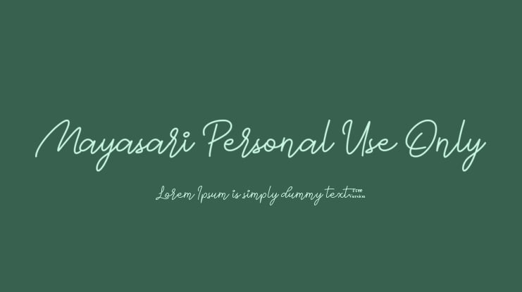 Mayasari Personal Use Only Font