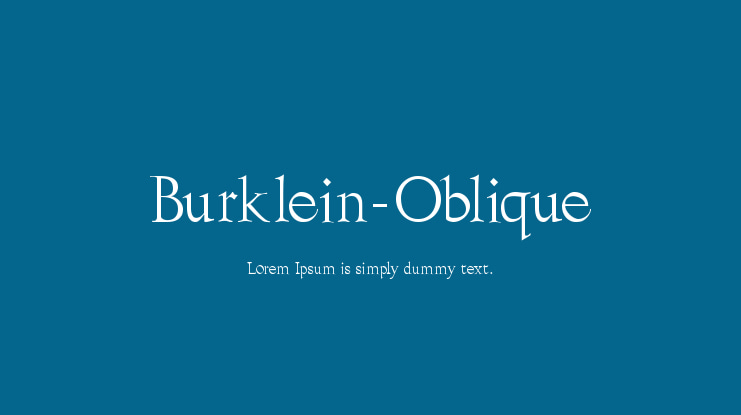 Burklein-Oblique Font Family