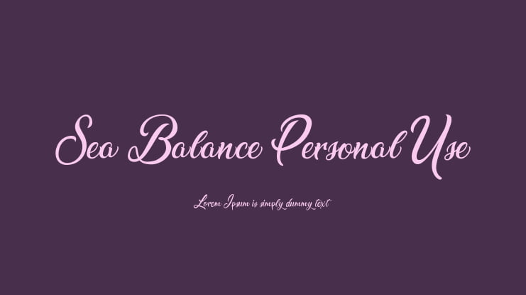 Sea Balance Personal Use Font