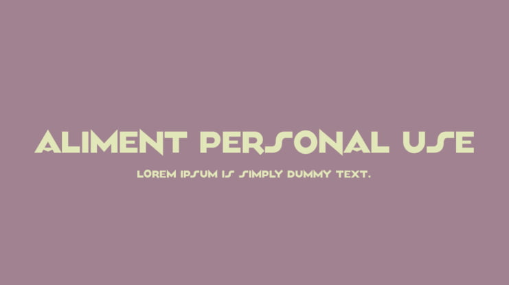 Aliment PERSONAL USE Font Family