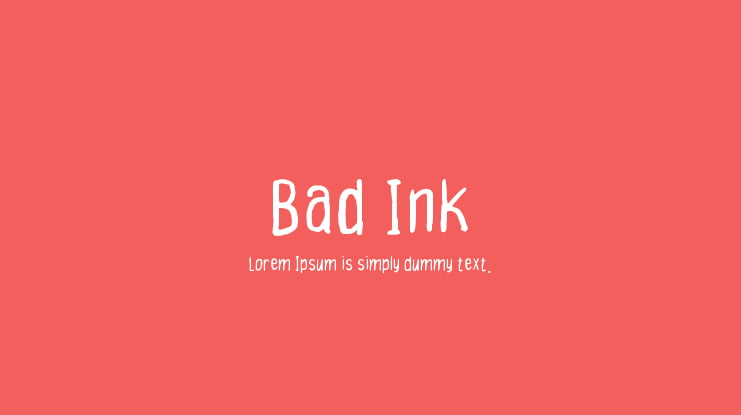 Bad Ink Font