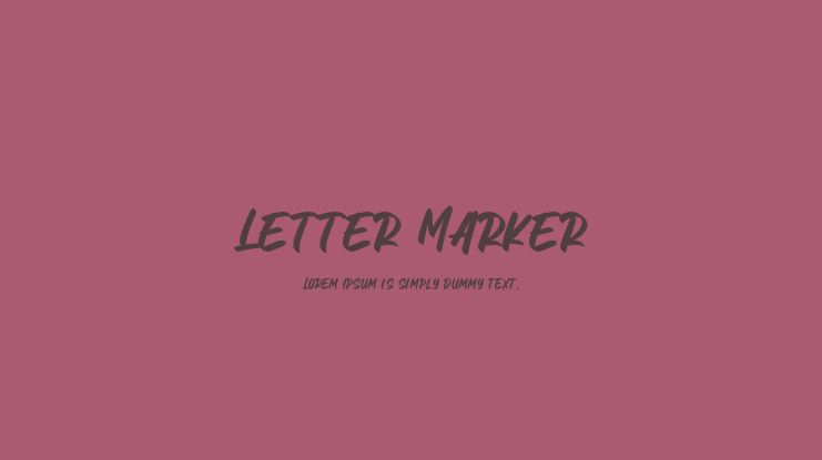 Letter Marker Font