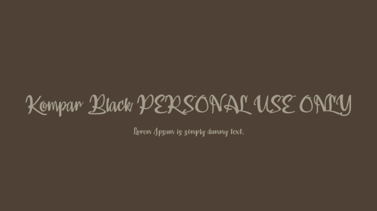 Kompar Black PERSONAL USE ONLY Font Family