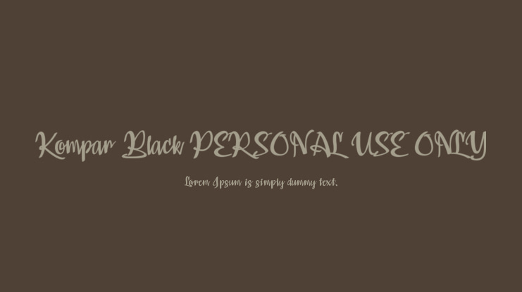 Kompar Black PERSONAL USE ONLY Font Family