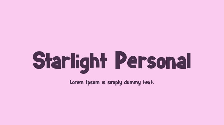 Starlight Personal Font
