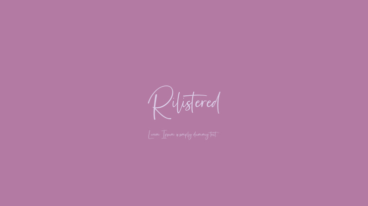 Rilistered Font