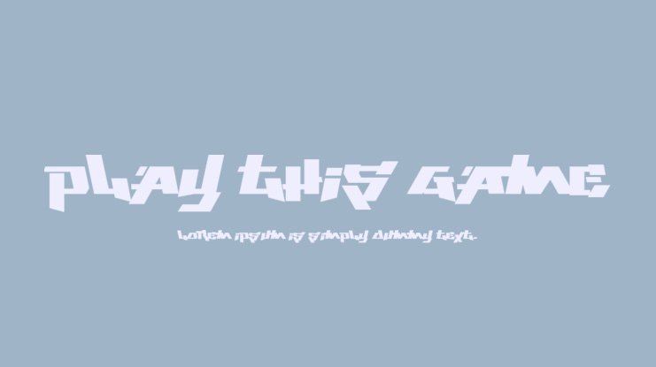 Play This Game Font