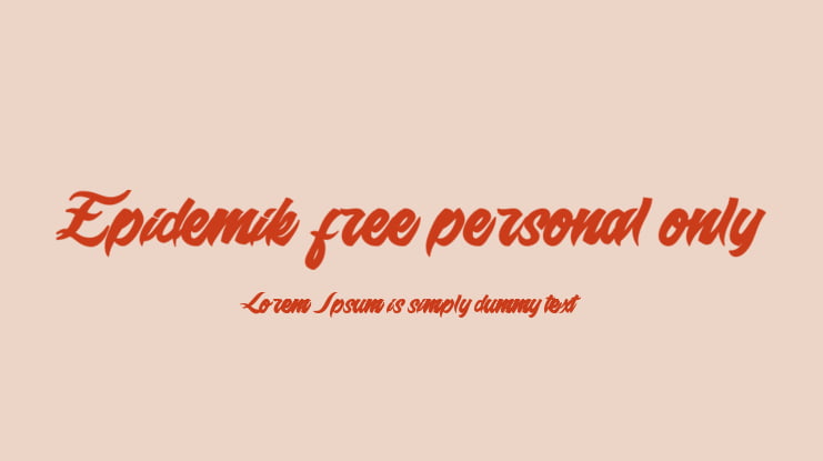 Epidemik free personal only Font