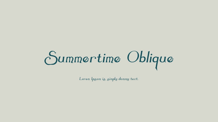 Summertime Oblique Font